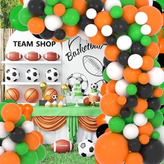 Orange Green Black White Sport Balloon Garland Arch Kit, 122PCS Orange Black …