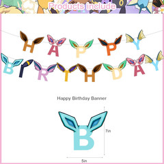 Cartoon Animation Birthday Party Backdrop,Evolutions Decor Supplies Include Happ