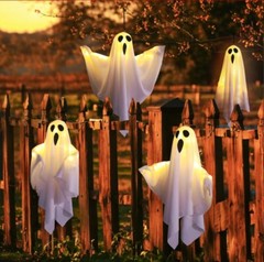 Halloween Glowing Ghost Light Outdoor Decor Garden Prop Party Home Hanging Decor