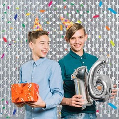 WenmthG 2 Pack Rose Gold 16th Birthday Party Decorations 3.3×6.6ft