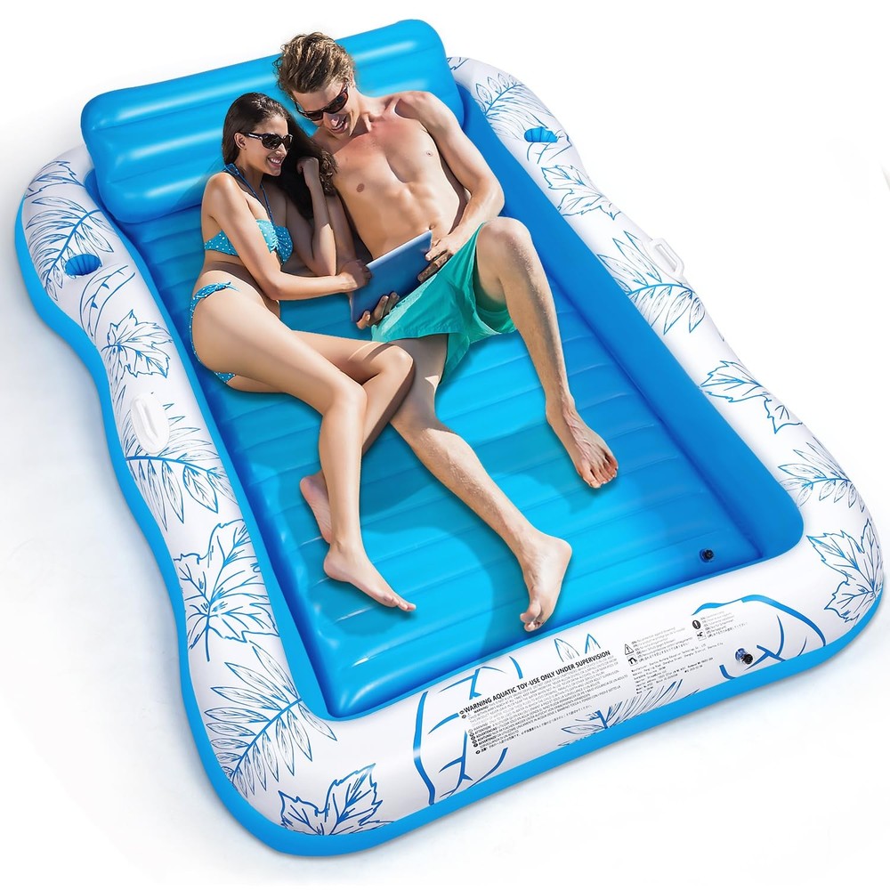 Inflatable Adult Pool Lounger Float – Large Beach Sun Tanning Floaty Raft Sun…