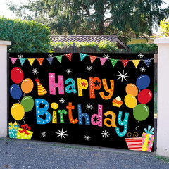 Happy Birthday Backdrop Banner Birthday Decoration Yard Signs Background for Boy