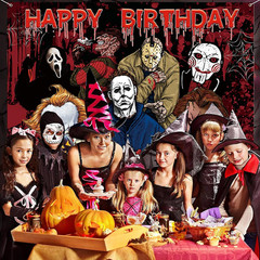 Horror Birthday Party Decorations – 50 Pcs Halloween Theme Kit with Banner, Ball