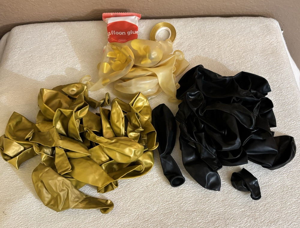 New! Black and Gold Balloons Gold Confetti Balloons Arch Kit Balloon Decorations