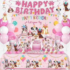 Dog Birthday Decorations, 230 Pcs Puppy Birthday Party Decorations Set with Back