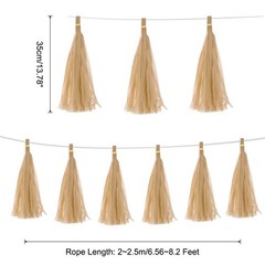 25Pcs Khaki Tassel Garland Banner with Rope