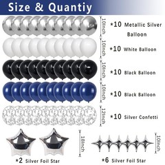 Miidenks 18th Birthday Decorations Set for Boy Men, Navy Blue Silver Black Happy