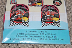ROCK AND ROLL 1950s ROOM DECORATING KIT 1960s party supplies 10pcs car records