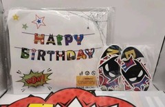 Superhero Happy Brithday Decorations Party Supplies Kit Photo Backdrop Balloons