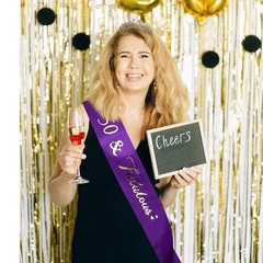 Purple 50th Birthday Decorations – 2 Piece Set, Sash & Tiara Set