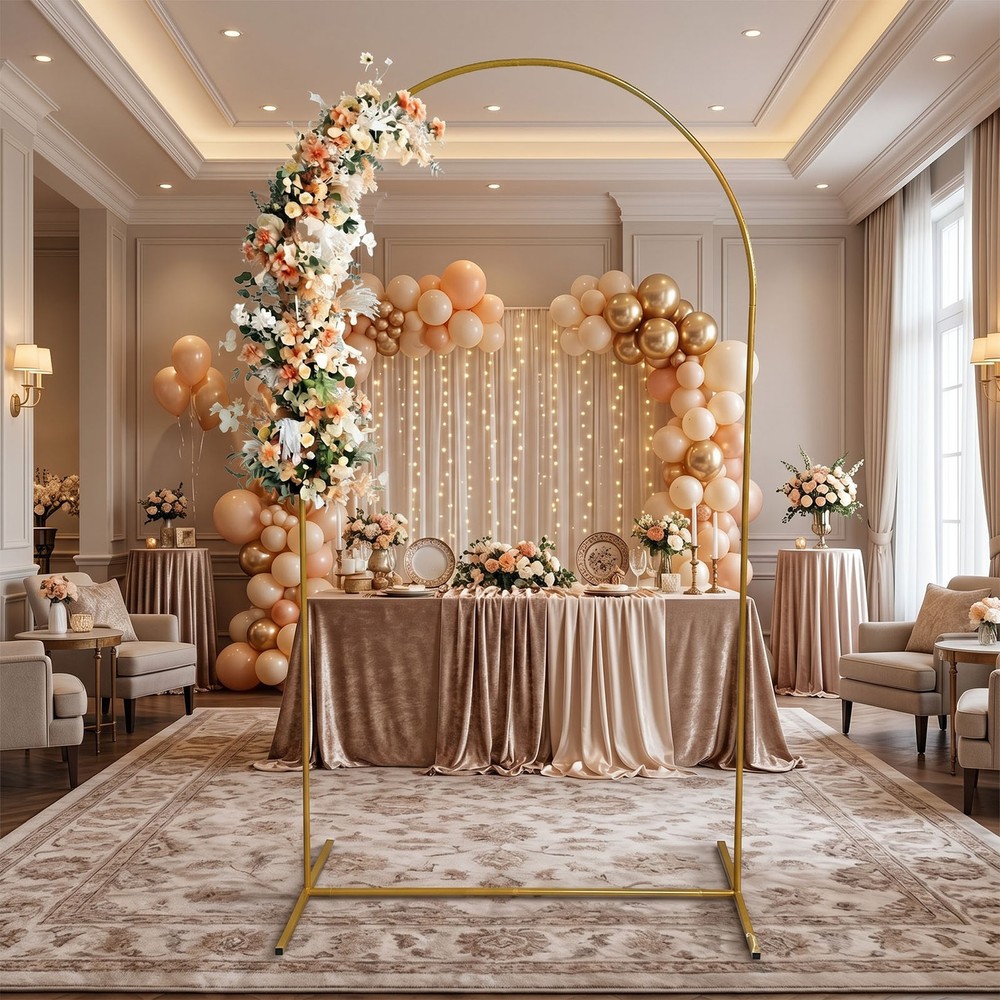 Gold Metal Arch, Iron Stand for Weddings, Parties & Events 1.2*2.2m