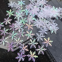 1200Pcs Snowflakes Confetti Decorations for Christmas, White and Blue,white