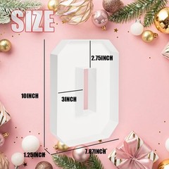 10 Inch Plastic Fillable Number 0 Charcuterie Washable Sweet Food Box White