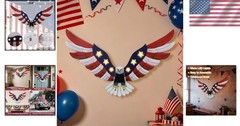 Heavy-Duty Lighted American Eagle Wall Art for 4th of July Outdoor Festivities