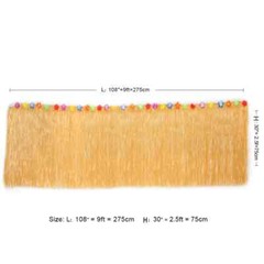 Luau Grass Table Skirt Hawaiian Raffia Table Skirts 9Ft For Luau Party