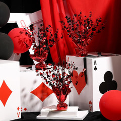 8 Pcs Casino Metallic Foil Spray Centerpieces for Tables Las Vegas Theme Party S