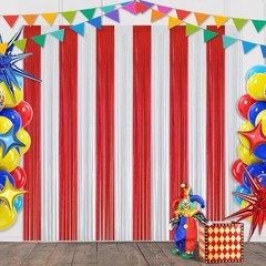 Carnival Circus Theme Party Decorations, Photo Door Banner Ticket Booth Polyeste