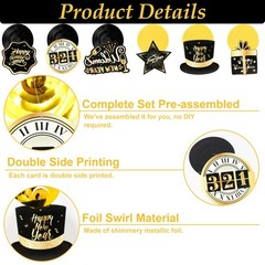 New Year Party Decorations 2026 New Years Eve Decorations Kit Black Gold Nye Dec