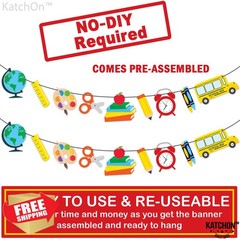 KatchOn Back To School Banner Red Green Yellow