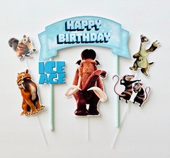 Happy Birthday Ice Age Cake Topper