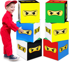 6 Pcs Ninja Birthday Party Decorations Karate Large Boxes for Game Party Decor M