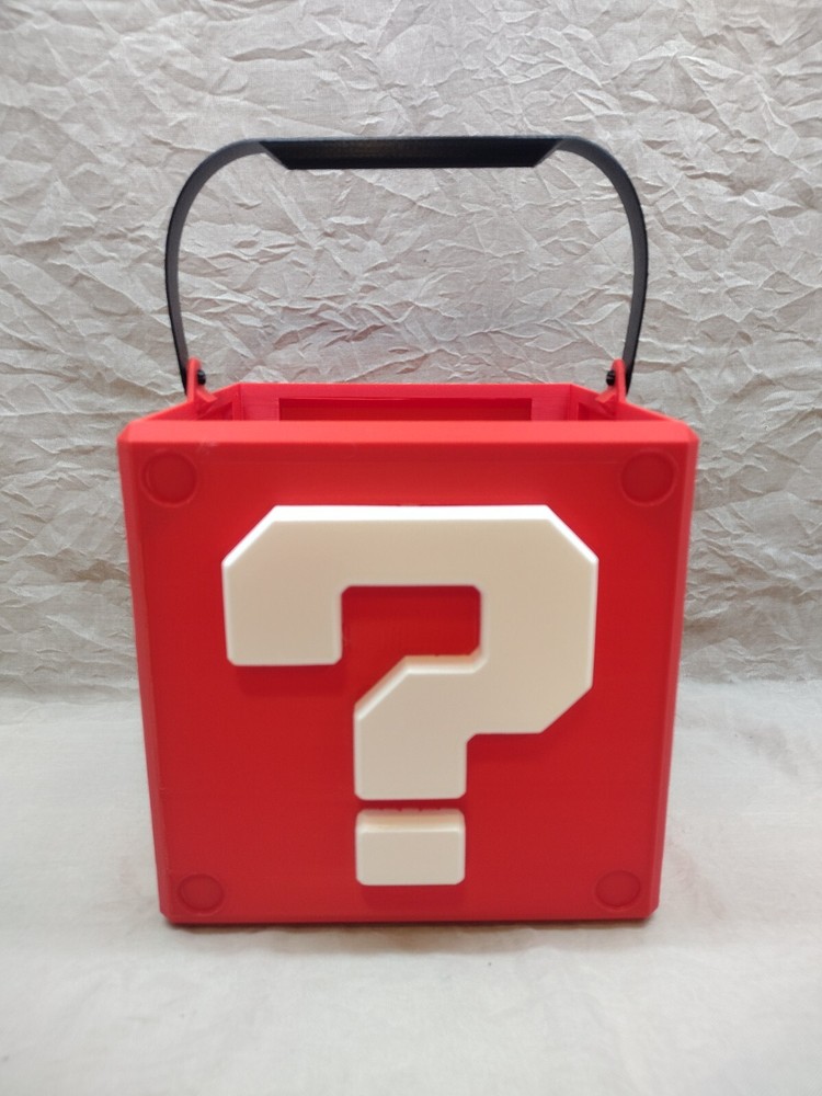 Super Mario Question Block Bucket Storage Container – Nintendo Decor Red