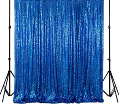 Shiny Beauty Sequin Backdrop 9FTX13FT Blue Wedding Shimmer Fabric Background