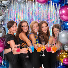 4 Packs Silver Foil Fringe Curtain, Silver Glitter Metallic Tinsel Backdrop