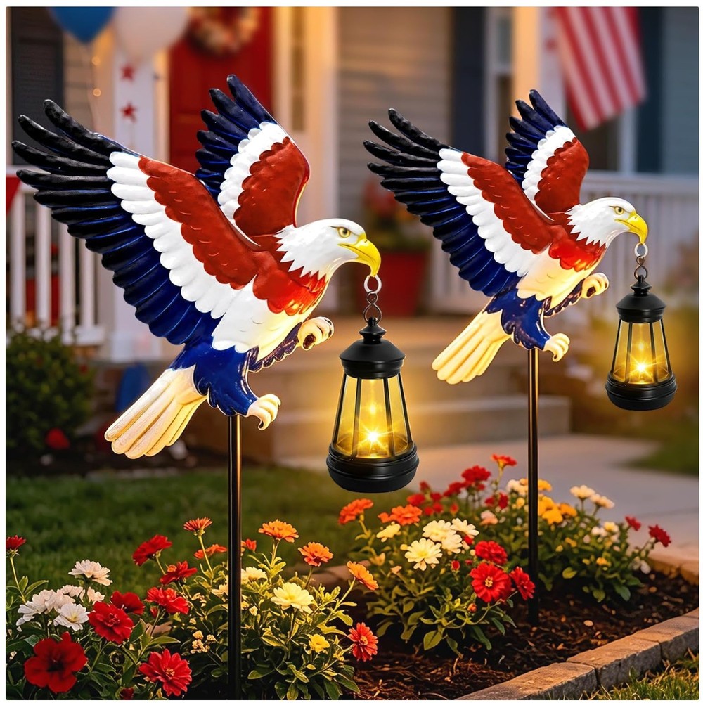 Elegant Bald Eagle Outdoor Stake Lights