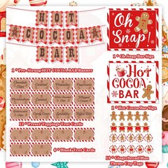 Hot Cocoa Bar Decoration Kit, Gingerbread Man Theme Multicolour