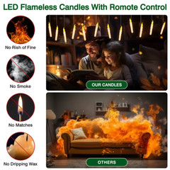 12/24pcs Floating Flameless Candles Flickering Warm Light with Remote Wand