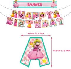 Princess Peach Party Decorations,Birthday Party Supplies for Super Mario Part