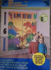 Giant Dinosaurs Happy Birthday 5 Piece Wall Party Decoration Kit 6′ Tall Amscan