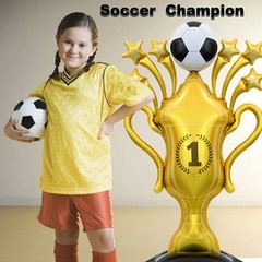 Giant Standing Soccer Trophy Balloon, 60×32 inch Champion Sport Balloon for S…