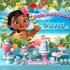 Moana Personalised Custom Banner Backdrop Party Decor Birthday Gift for Girls