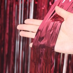 3.3 x 6.6 ft Foil Fringe Backdrop Curtains, Tinsel Streamers Party Decoration…