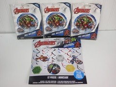 Marvel Avengers Party Supplies 12pcs Swirl Decorations 3 Foil Balloons 18″ Round