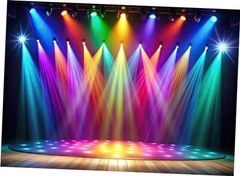 7x5FT Rainbow Stage Photography Backdrop1980s Colorful Disco Backdrop 7x5ft