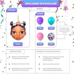 Unicorn Birthday Decorations Set – Reusable, Easy To Inflate Princess Balloons