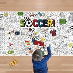 Vibrant Soccer Coloring Tablecloth – Creative Fun for Kids’ Parties & Classrooms