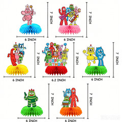 7PSC Gabba Honeycomb Centerpieces 3D Table Decorations Party Supplies