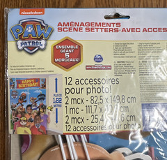 Paw Patrol Scene Setters With Props. Happy Birthday Party Decoration Poster Mask