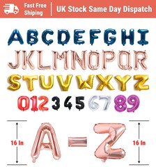 16 INCH FOIL LETTERS & NUMBERS BALLOONS CUSTOM AGE NAME OCCASION PARTY DECOR