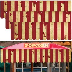 Halloween Circus Awning Horror Carnival Party Decorations red and white