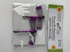 Dragonfly Decorations 2 Pack Purple Color Home Garden Wall Decor NEW