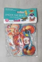 10 UNDER THE SEA Ocean Beistle Party Decorations Mini SEA CREATURE CUTOUTS 5″