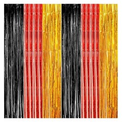 3.3×6.6 Ft Black Gold Red Construction Foil Fringe Curtains Backdrop 2 PCS