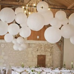 30pcs White Round Paper Lantern Paper Lanterns Birthday Wedding Xmas Party Decor