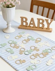 Sage Green Gold Pacifiers Table Confetti Scatters Neutral Baby Shower Boy Gir…