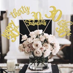 15-Pack Gold 30th Birthday Centerpiece Sticks Cheers to 30 Years Table Toppers
